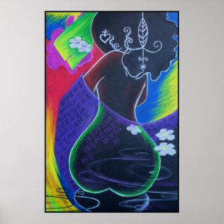 African Moon - Miami Tile Print Poster