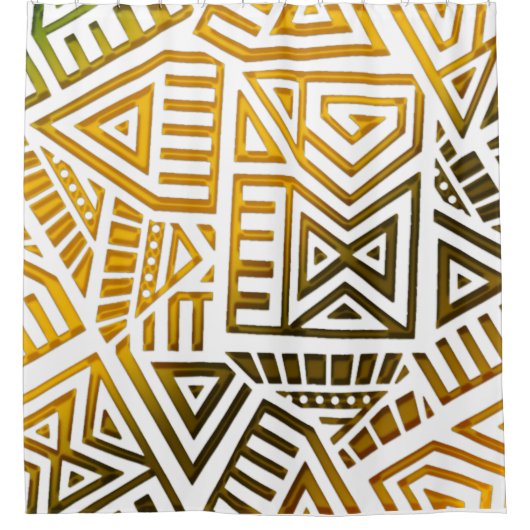 African Motif Digital Graphic Duschvorhang (Vorderseite)