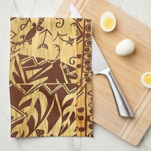 African Motif Geschirrtuch (Viertel Falte)