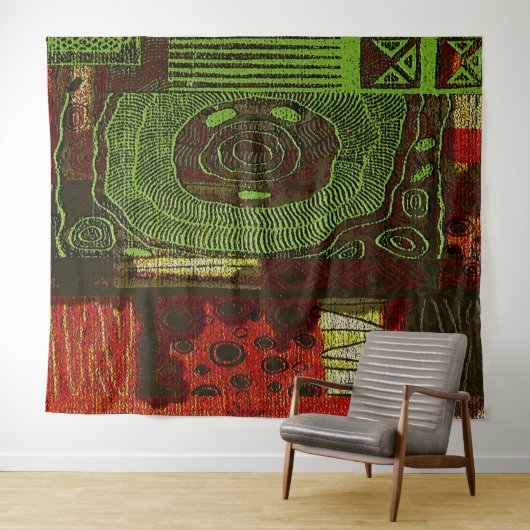 African Motif Print Wandteppich (Beispiel (Horizontal))
