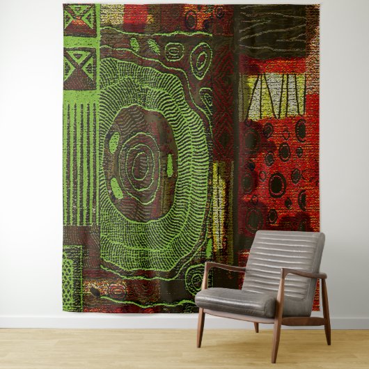 African Motif Print Wandteppich (Beispiel)