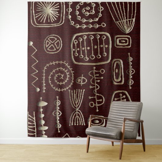 African Motif Print Wandteppich (Beispiel)
