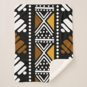 African Mud Cloth Bogolan Blanket Sherpadecke (Vorderseite)
