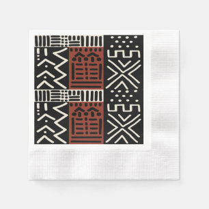African Mud Cloth Bogolan Inspiriert Paper Napkins Serviette