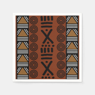 African Mud Cloud Bogolan Designer Paper Napkins Serviette