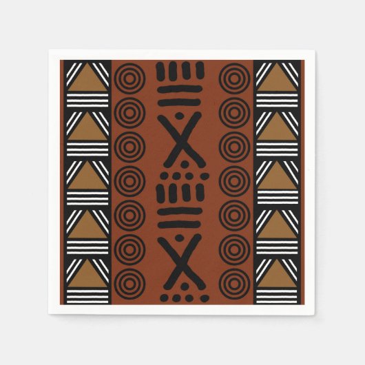 African Mud Cloud Bogolan Designer Paper Napkins Serviette (Vorderseite)