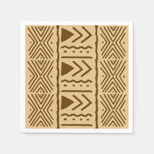 African Mud Cloud Bogolan Designer Paper Napkins Serviette (Vorderseite)