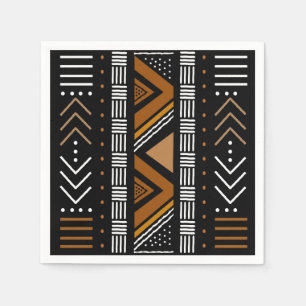 African Mud Cloud Bogolan Designer Paper Napkins Serviette