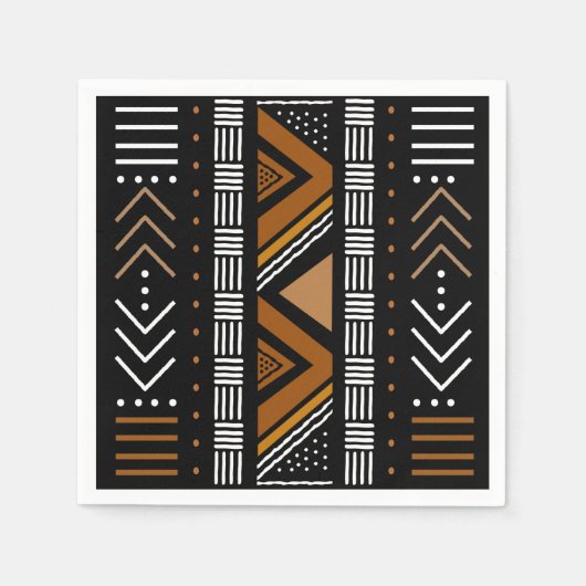 African Mud Cloud Bogolan Designer Paper Napkins Serviette (Vorderseite)