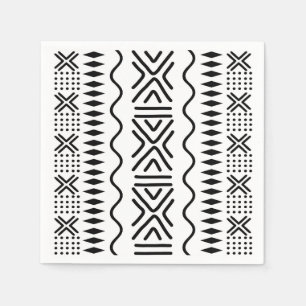 African Mud Cloud Bogolan Designer Paper Napkins Serviette