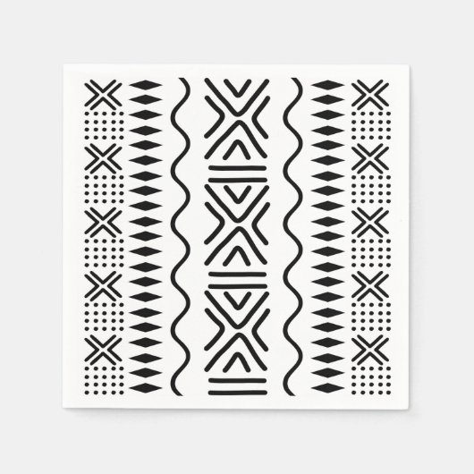 African Mud Cloud Bogolan Designer Paper Napkins Serviette (Vorderseite)