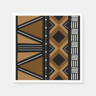 African Mud Cloud Bogolan Designer Paper Napkins Serviette