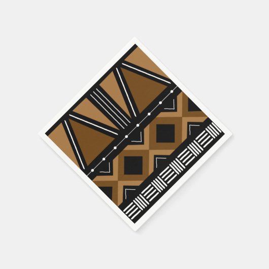 African Mud Cloud Bogolan Designer Paper Napkins Serviette (Ecke)