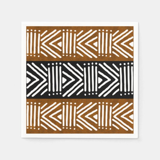 African Mud Cloud Bogolan Designer Paper Napkins Serviette (Vorderseite)