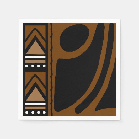 African Mud Cloud Bogolan Designer Paper Napkins Serviette (Vorderseite)