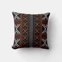 African Mud Cloud Bogolan Pillow