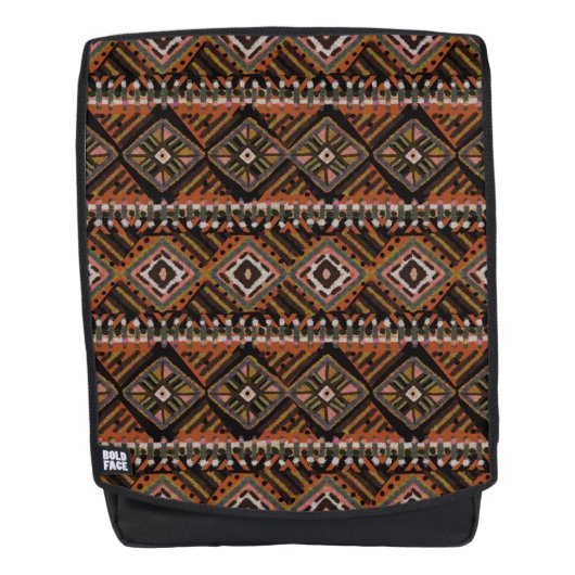 African Mud Cloud Inspiriert Boho Rucksack (Vorderseite)