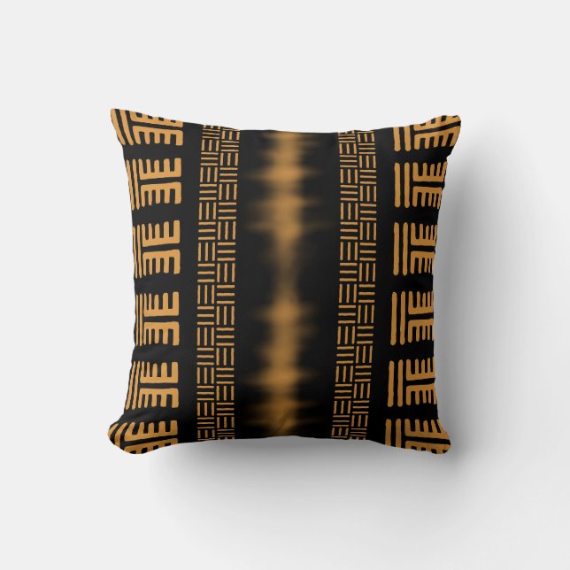 African Mudcloth Bogolan Design Throw Kissen (Vorderseite)