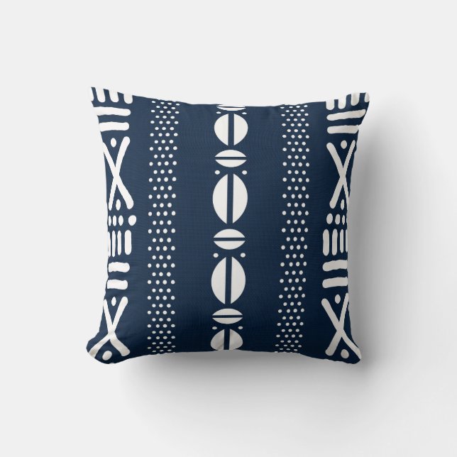 African Mudcloth Bogolan Design Throw Kissen (Vorderseite)