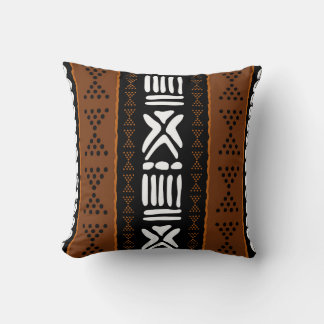 African Mudcloth Bogolan Design Throw Pillow Kissen