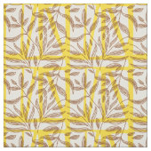 African mudcloth contrast botanical yellow brown  stoff (Muster)