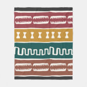 African Mudcloth Rastafarian Fleecedecke (Vorderseite)