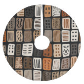African mudcloth textile designs in a grid polyester weihnachtsbaumdecke (Vorderseite)