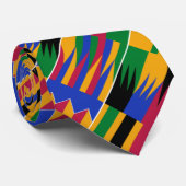 African Multi-Color Kente K89 Angled Neck Tie Krawatte (Gerollt)