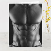 African Muscle Greetings Card Karte (Gelbe Blume)