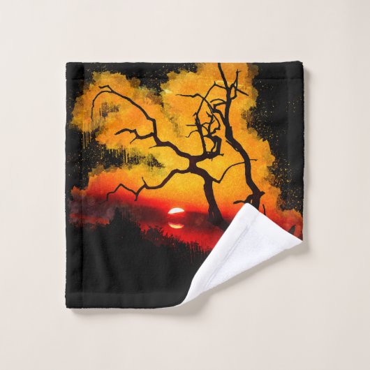 African Nightsky Sunset Badhandtuch Set (Waschlappen)