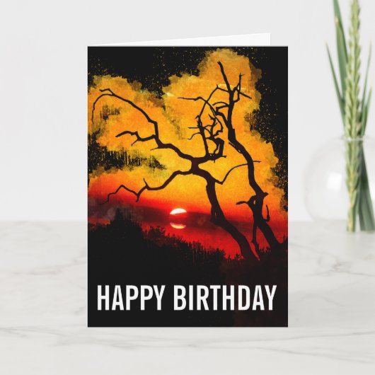 African Nightsky Sunset Birthday Card Karte (Vorderseite)