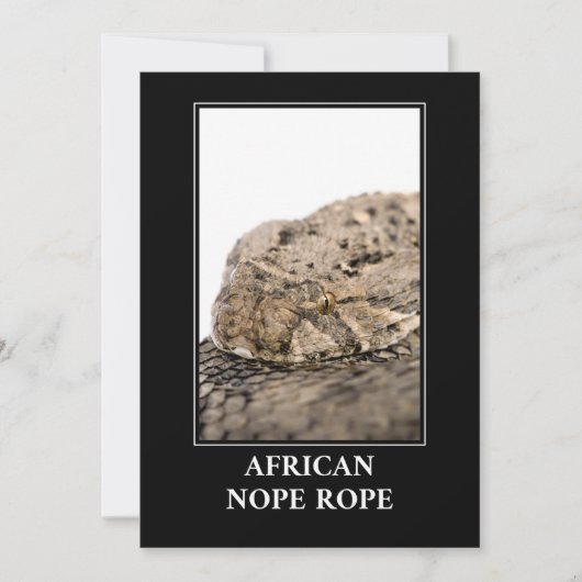 African Nope Rope - Puff adder Snake Danger Einladung (Vorderseite)