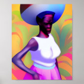 African Old Woman Carrying Vase On Her Head Poster (Vorne)