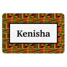 African Orange Classic Kente 4x6 Name Flexibel