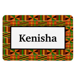 African Orange Classic Kente 4x6 Name Flexibel Magnet