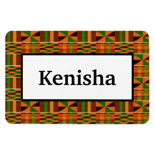 African Orange Classic Kente 4x6 Name Flexibel Magnet