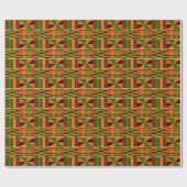 African Orange Classic Kente Geschenkpapier (Flach)