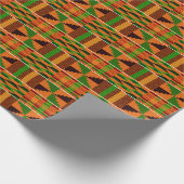 African Orange Classic Kente Geschenkpapier (Ecke)