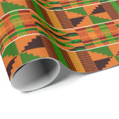 African Orange Classic Kente Geschenkpapier (Rolleneckpunkt)