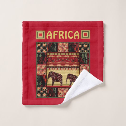 African Patchwork Badhandtuch Set (Waschlappen)