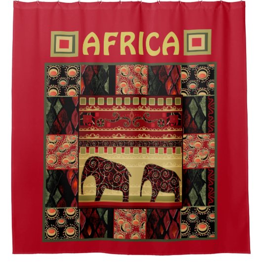 African Patchwork Duschvorhang (Vorderseite)
