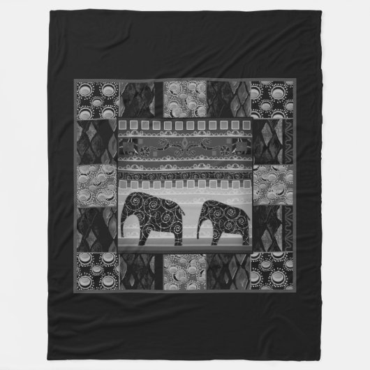 African Patchwork Fleecedecke (Vorderseite)