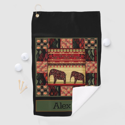 African Patchwork Golfhandtuch (Insitu)