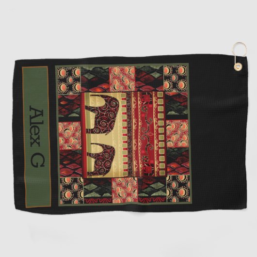 African Patchwork Golfhandtuch (Horizontal)