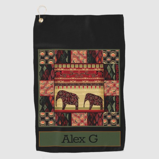 African Patchwork Golfhandtuch (Vorderseite)