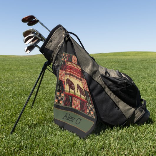 African Patchwork Golfhandtuch (Gras)