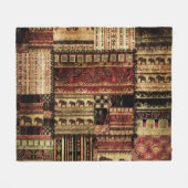 African Patchwork: Grunge Print Background Fleecedecke (Vorderseite (Horizontal))
