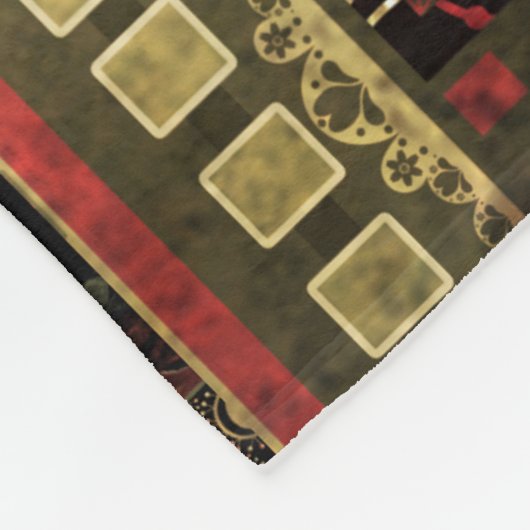 African Patchwork: Grunge Print Background Fleecedecke (Ecke)
