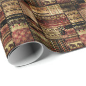 African Patchwork: Grunge Print Background Geschenkpapier (Rolleneckpunkt)
