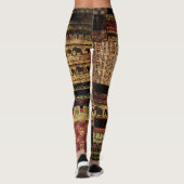African Patchwork: Grunge Print Background Leggings (Rückseite)